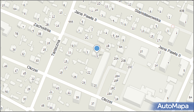 Mińsk Mazowiecki, Zachodnia, 1, mapa Mińsk Mazowiecki