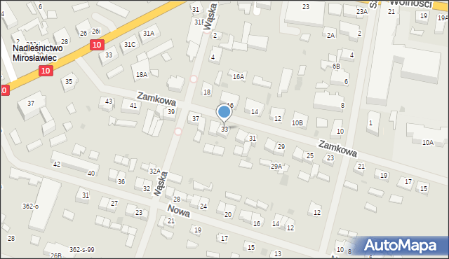Mirosławiec, Zamkowa, 33, mapa Mirosławiec