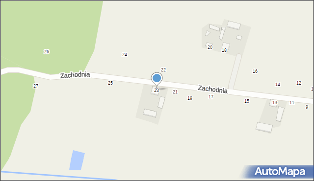 Mistów, Zachodnia, 23, mapa Mistów