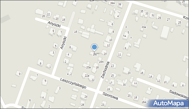 Mława, Zachodnia, 16c, mapa Mława