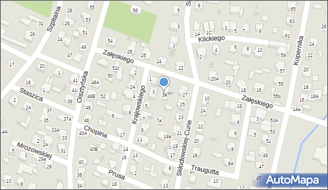 Mława, Załęskiego-Torfa Antoniego, 3a, mapa Mława