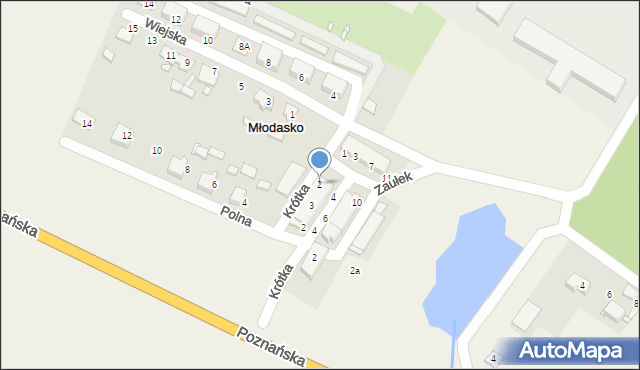Młodasko, Zaułek, 2, mapa Młodasko