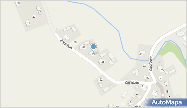 Młodziejowice, Zanidzie, 43, mapa Młodziejowice