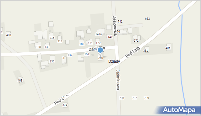 Mników, Zaciszna, 3, mapa Mników