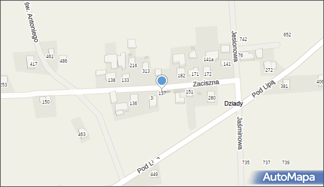 Mników, Zaciszna, 7, mapa Mników