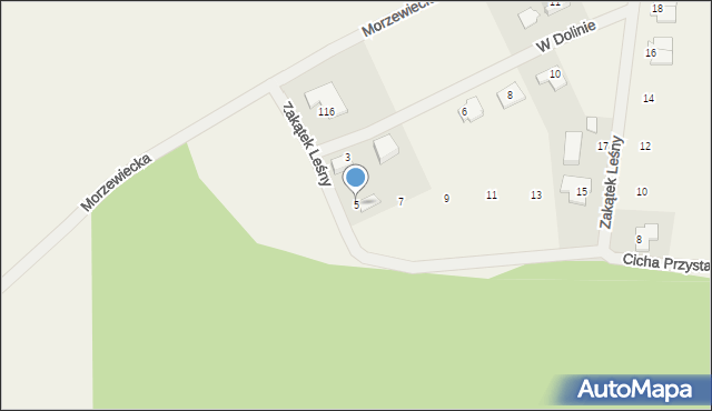 Mochle, Zakątek Leśny, 5, mapa Mochle