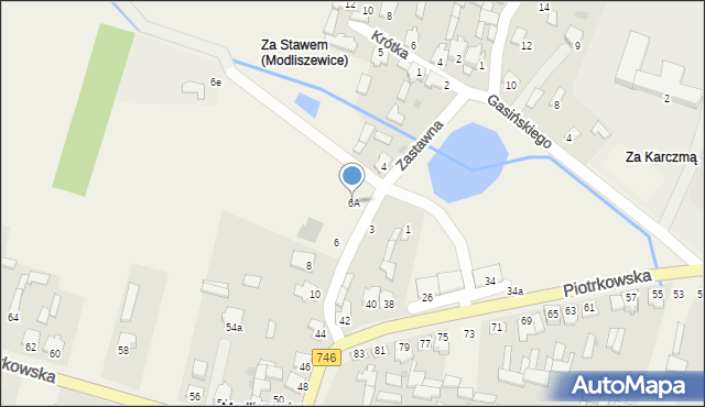 Modliszewice, Zastawna, 6A, mapa Modliszewice