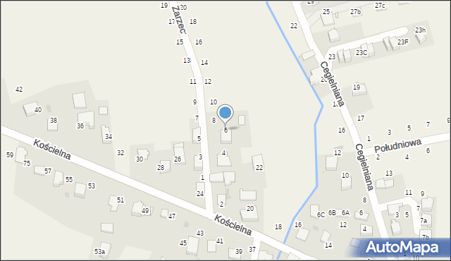 Modlnica, Zarzecze, 6, mapa Modlnica