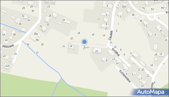 Modlniczka, Zaułek, 17, mapa Modlniczka