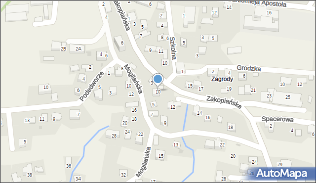 Mogilany, Zakopiańska, 10, mapa Mogilany