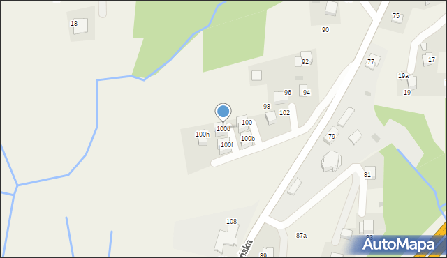 Mogilany, Zakopiańska, 100d, mapa Mogilany