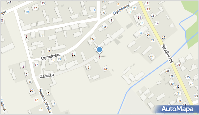 Mokobody, Zacisze, 1, mapa Mokobody