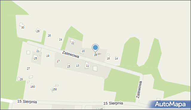 Mokre, Zalewowa, 18, mapa Mokre