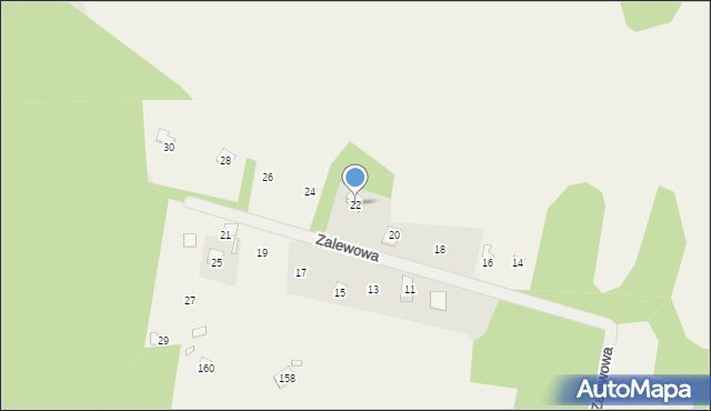 Mokre, Zalewowa, 22, mapa Mokre
