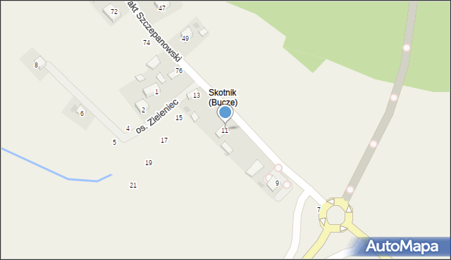 Mokrzyska, Zagrodzka, 11, mapa Mokrzyska