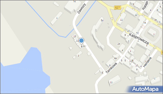 Morąg, Zawiszy, 5, mapa Morąg