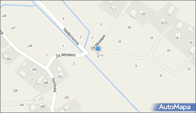 Moszczenica, Za Mostem, 4, mapa Moszczenica