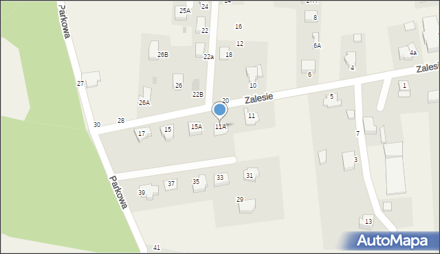 Mścice, Zalesie, 11A, mapa Mścice