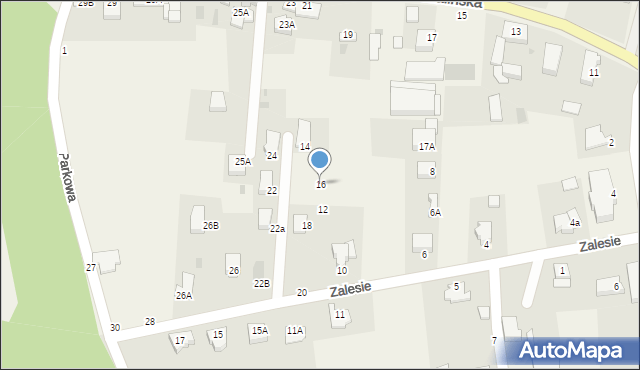 Mścice, Zalesie, 16, mapa Mścice