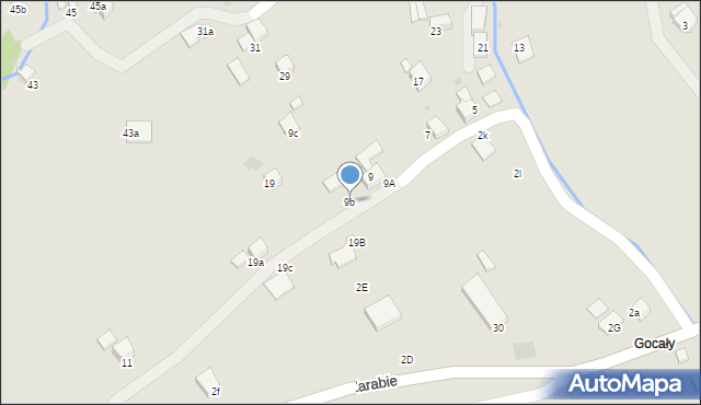 Mszana Dolna, Zarabie, 9b, mapa Mszana Dolna