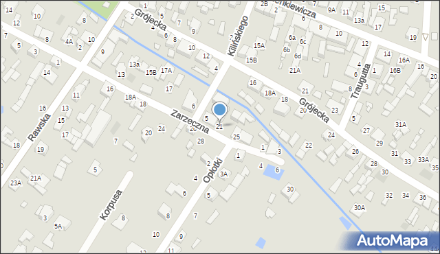 Mszczonów, Zarzeczna, 21, mapa Mszczonów