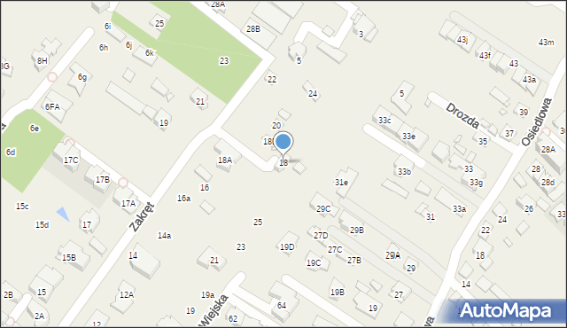 Mysiadło, Zakręt, 18, mapa Mysiadło