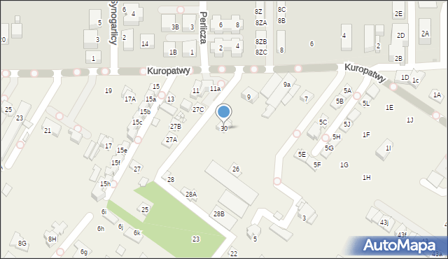 Mysiadło, Zakręt, 30, mapa Mysiadło