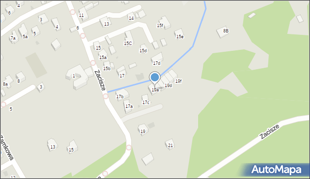 Myślenice, Zacisze, 19a, mapa Myślenice