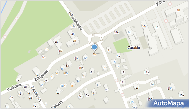 Myślenice, Zacisze, 2b, mapa Myślenice