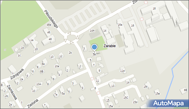 Myślenice, Zacisze, 5a, mapa Myślenice