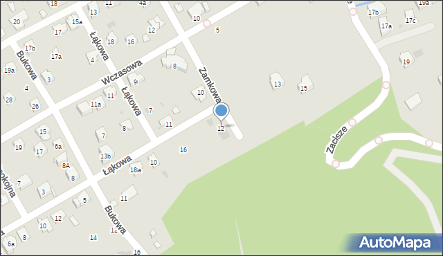 Myślenice, Zamkowa, 12, mapa Myślenice