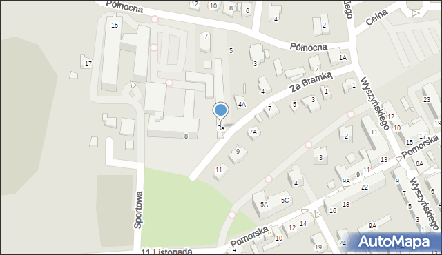 Myślibórz, Za Bramką, 3a, mapa Myślibórz