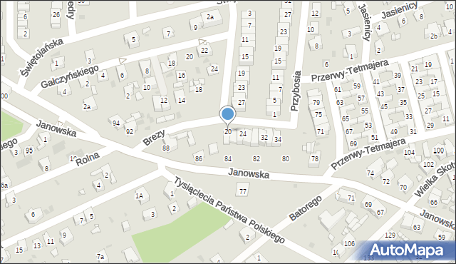 Mysłowice, Zapolskiej Gabrieli, 20, mapa Mysłowice