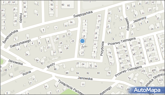 Mysłowice, Zapolskiej Gabrieli, 23, mapa Mysłowice