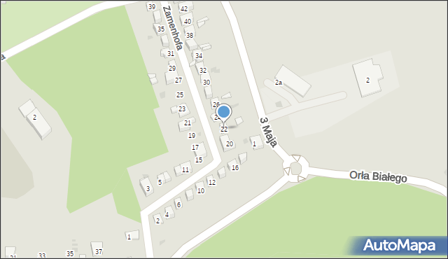 Mysłowice, Zamenhofa Ludwika, dr., 22, mapa Mysłowice