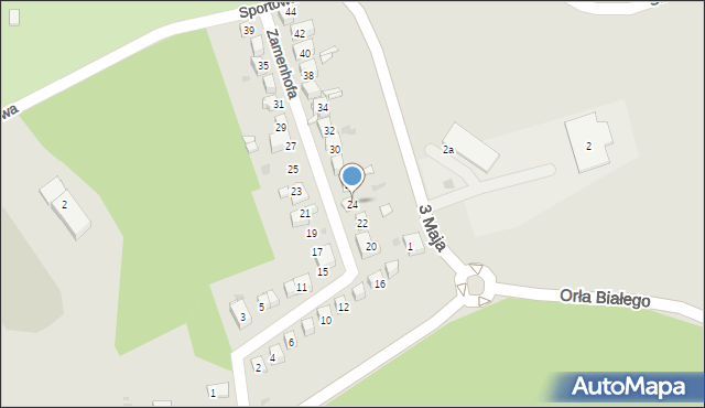 Mysłowice, Zamenhofa Ludwika, dr., 24, mapa Mysłowice