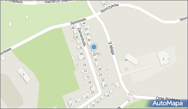 Mysłowice, Zamenhofa Ludwika, dr., 32, mapa Mysłowice