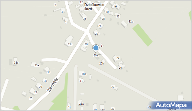 Mysłowice, Zachęty, 20a, mapa Mysłowice