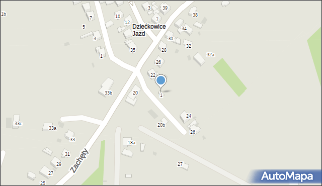 Mysłowice, Zachęty, 22a, mapa Mysłowice