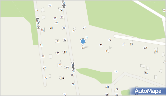 Myszadła, Zagaje, 37, mapa Myszadła