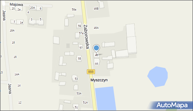 Myszczyn, Zaborowska, 46, mapa Myszczyn