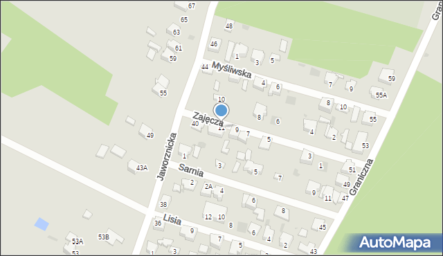 Myszków, Zajęcza, 11, mapa Myszków