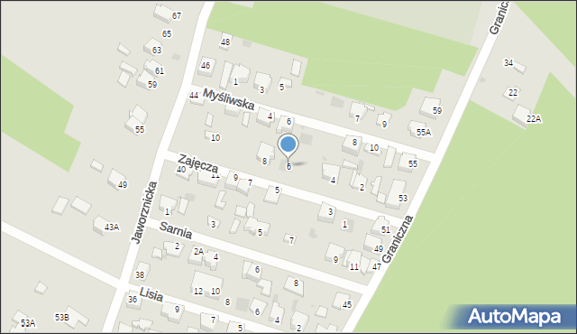 Myszków, Zajęcza, 6, mapa Myszków
