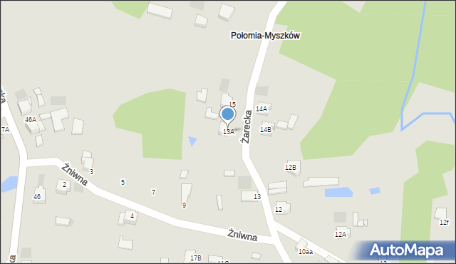 Myszków, Żarecka, 13A, mapa Myszków