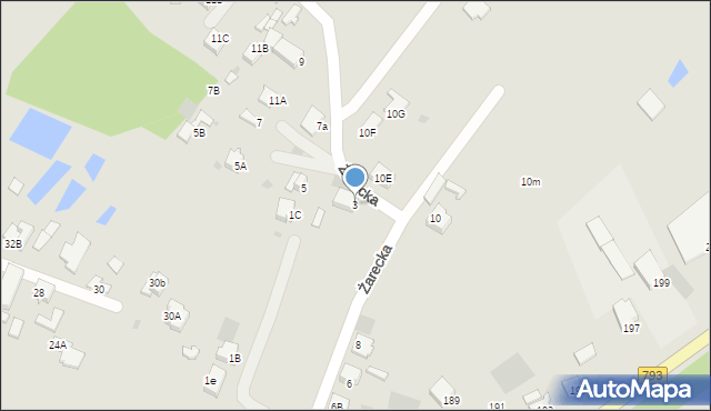 Myszków, Żarecka, 3, mapa Myszków