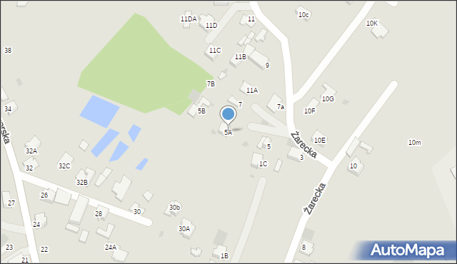 Myszków, Żarecka, 5A, mapa Myszków