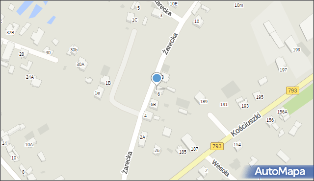 Myszków, Żarecka, 6A, mapa Myszków