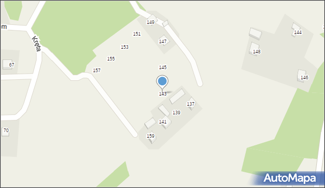 Nawojowa, Zagórze, 143, mapa Nawojowa