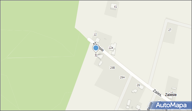 Nieborowice, Zalesie, 31, mapa Nieborowice