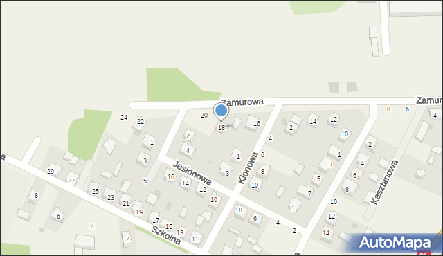 Niechcice, Zamurowa, 18, mapa Niechcice